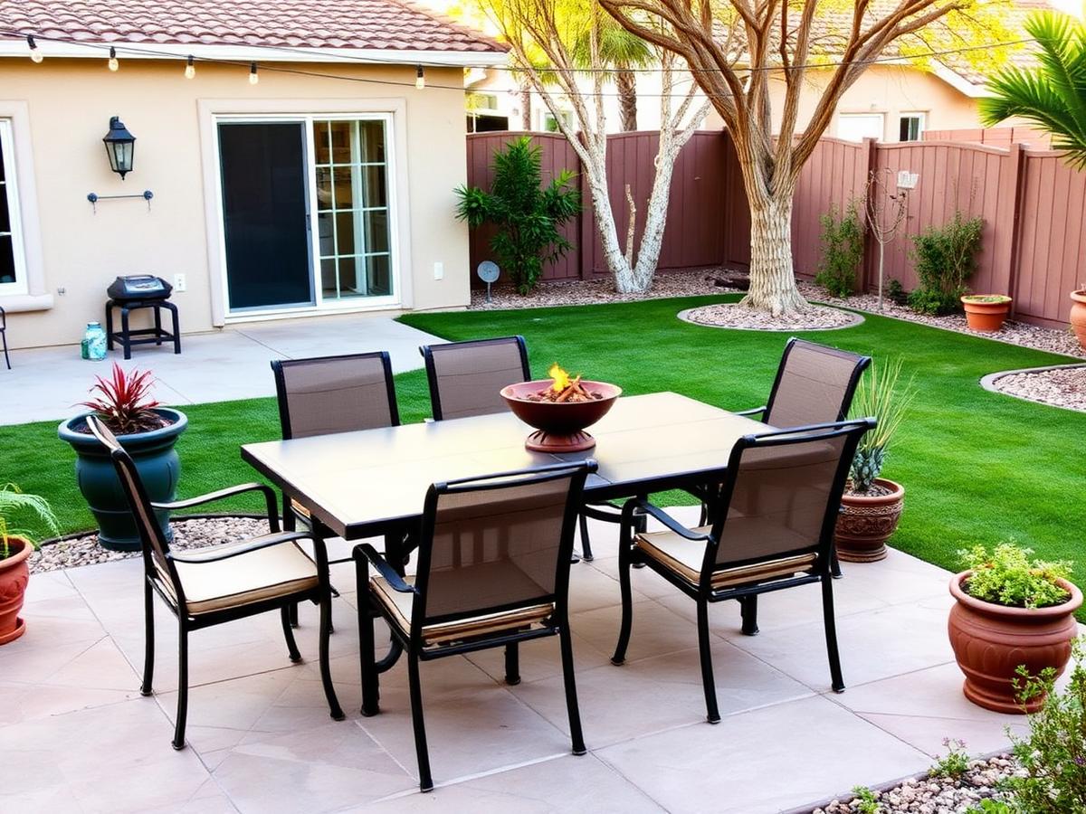 Patio furniture setup